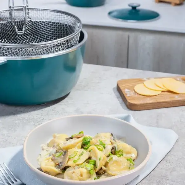 complemento para freir en cacerolas essen: cestillo colgante de acero inoxidable