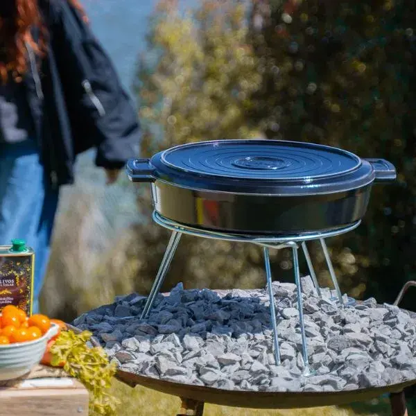 set disco nuit 35cm incluye disco, grill y soporte plegable