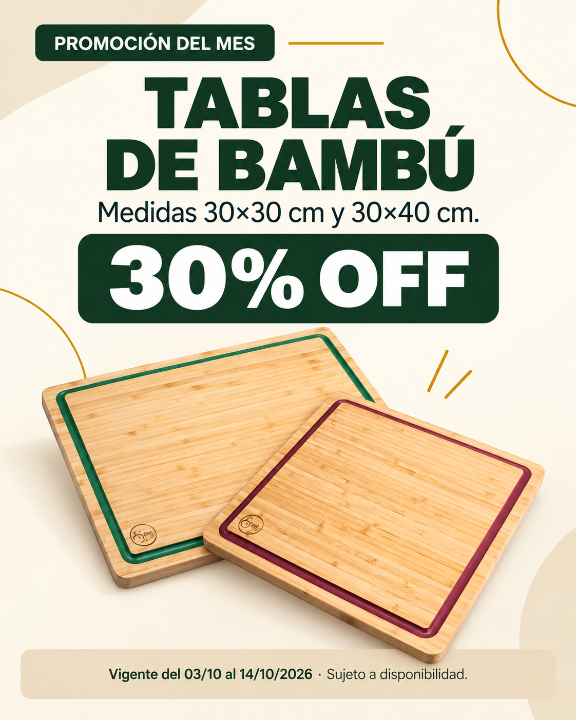 Tablas de Bambú Essen descuento Neuquén